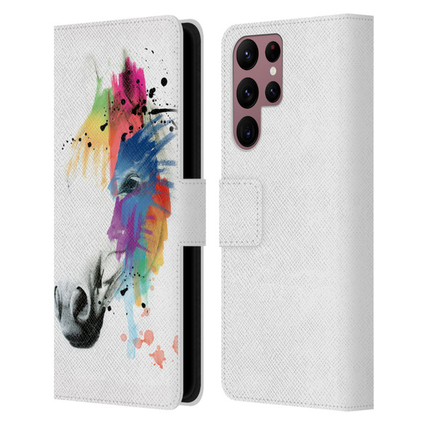Mark Ashkenazi Animals Horse Portrait Leather Book Wallet Case Cover For Samsung Galaxy S22 Ultra 5G