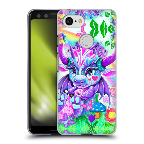 Sheena Pike Dragons Cross-Stitch Lil Dragonz Soft Gel Case for Google Pixel 3