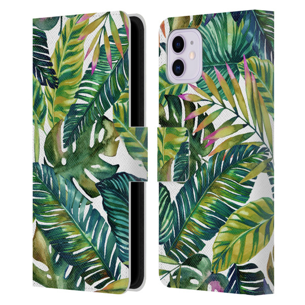 Mark Ashkenazi Banana Life Tropical Leaves Leather Book Wallet Case Cover For Apple iPhone 11