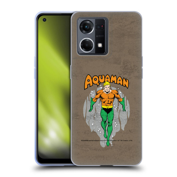 Aquaman DC Comics Fast Fashion Classic Distressed Look Soft Gel Case for OPPO Reno8 4G