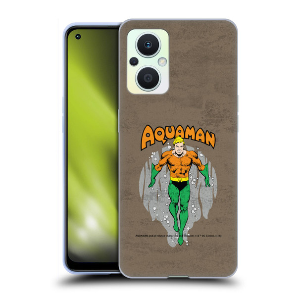 Aquaman DC Comics Fast Fashion Classic Distressed Look Soft Gel Case for OPPO Reno8 Lite