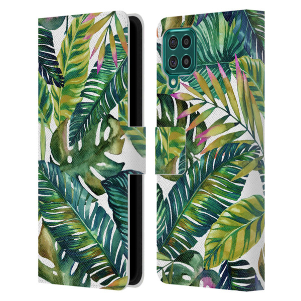 Mark Ashkenazi Banana Life Tropical Leaves Leather Book Wallet Case Cover For Samsung Galaxy F62 (2021)