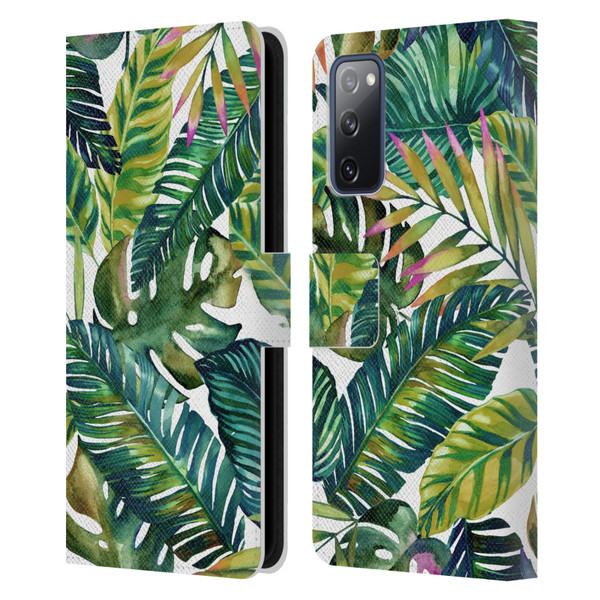 Mark Ashkenazi Banana Life Tropical Leaves Leather Book Wallet Case Cover For Samsung Galaxy S20 FE / 5G