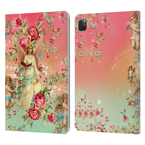 Mark Ashkenazi Florals Angels Leather Book Wallet Case Cover For Apple iPad Pro 11 2020 / 2021 / 2022