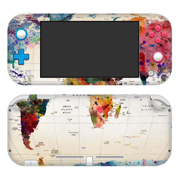 Mark Ashkenazi Art Mix Map Of The World Vinyl Sticker Skin Decal Cover for Nintendo Switch Lite