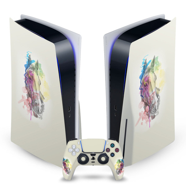 Mark Ashkenazi Art Mix Horse Vinyl Sticker Skin Decal Cover for Sony PS5 Disc Edition Bundle