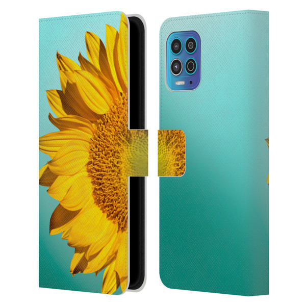 Mark Ashkenazi Florals Sunflowers Leather Book Wallet Case Cover For Motorola Moto G100