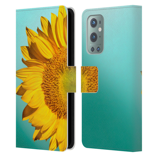 Mark Ashkenazi Florals Sunflowers Leather Book Wallet Case Cover For OnePlus 9