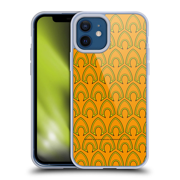 Aquaman DC Comics Logo Pattern Soft Gel Case for Apple iPhone 12 / iPhone 12 Pro