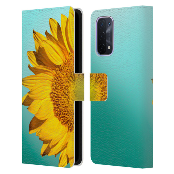 Mark Ashkenazi Florals Sunflowers Leather Book Wallet Case Cover For OPPO A54 5G