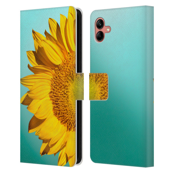Mark Ashkenazi Florals Sunflowers Leather Book Wallet Case Cover For Samsung Galaxy A04 (2022)