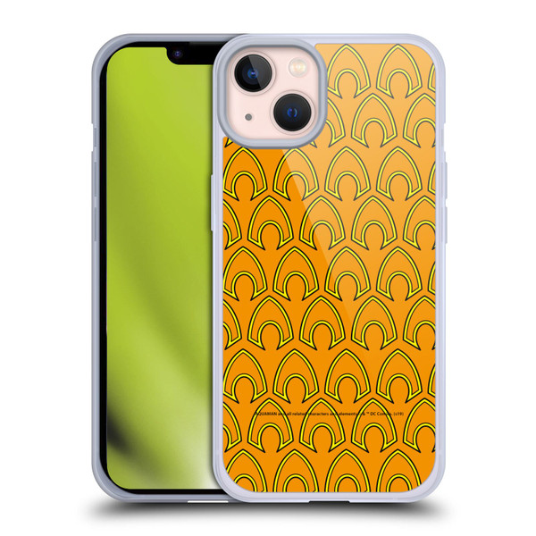 Aquaman DC Comics Logo Pattern Soft Gel Case for Apple iPhone 13