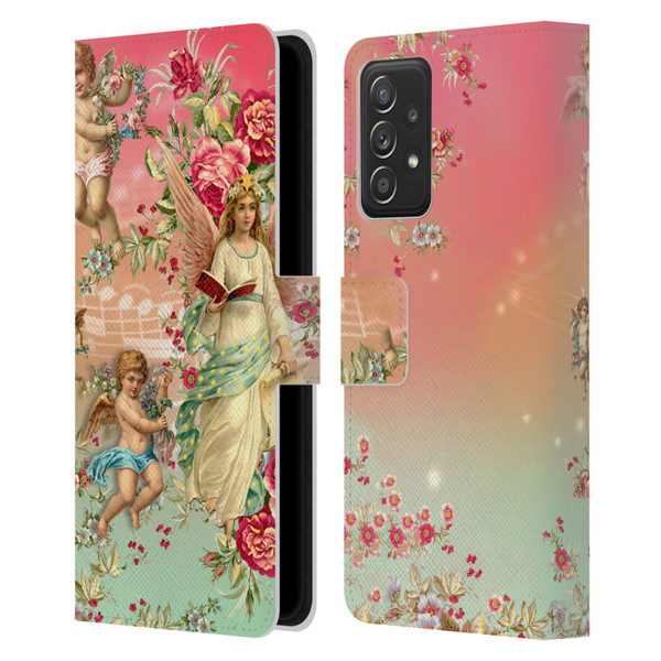 Mark Ashkenazi Florals Angels Leather Book Wallet Case Cover For Samsung Galaxy A53 5G (2022)