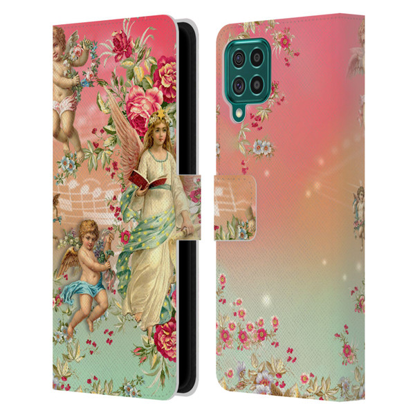 Mark Ashkenazi Florals Angels Leather Book Wallet Case Cover For Samsung Galaxy F62 (2021)