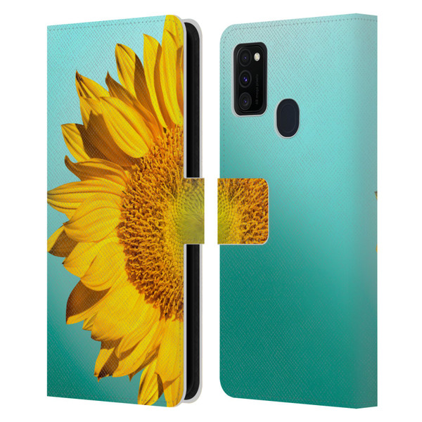 Mark Ashkenazi Florals Sunflowers Leather Book Wallet Case Cover For Samsung Galaxy M30s (2019)/M21 (2020)