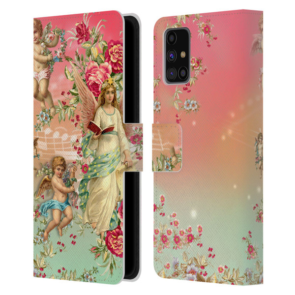 Mark Ashkenazi Florals Angels Leather Book Wallet Case Cover For Samsung Galaxy M31s (2020)