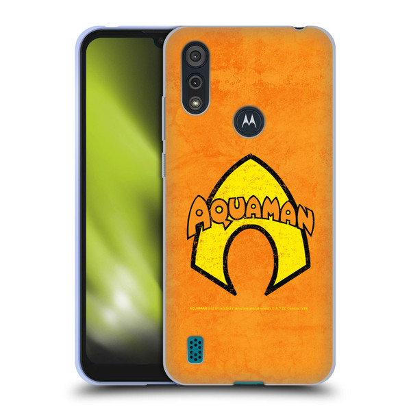Aquaman DC Comics Logo Classic Distressed Look Soft Gel Case for Motorola Moto E6s (2020)