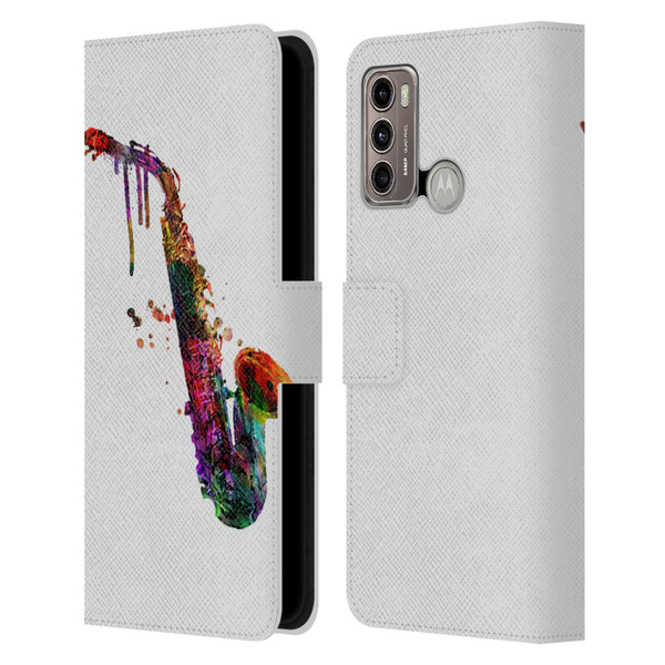 Mark Ashkenazi Music Saxophone Leather Book Wallet Case Cover For Motorola Moto G60 / Moto G40 Fusion