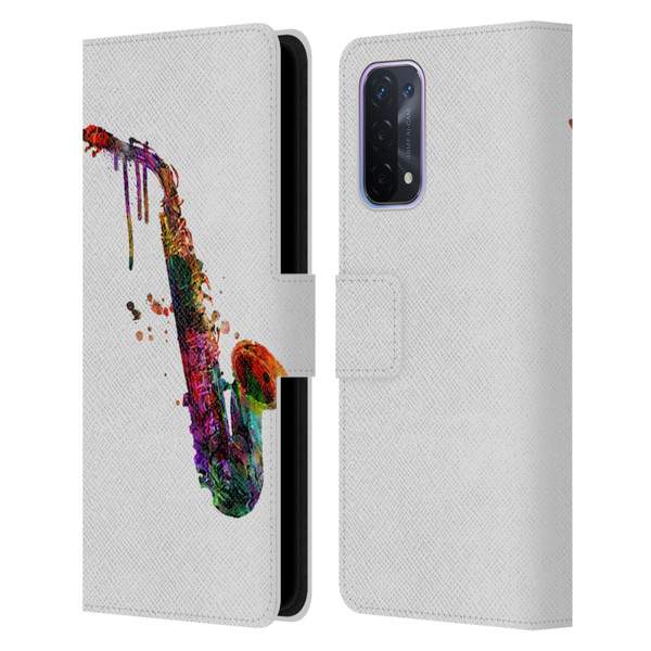 Mark Ashkenazi Music Saxophone Leather Book Wallet Case Cover For OPPO A54 5G