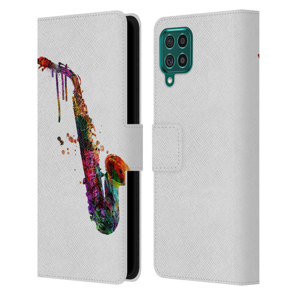 Mark Ashkenazi Music Saxophone Leather Book Wallet Case Cover For Samsung Galaxy F62 (2021)