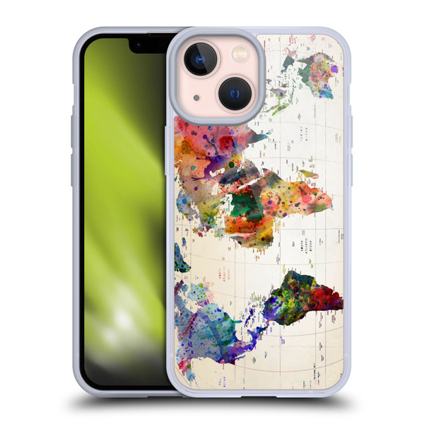 Mark Ashkenazi Pop Culture Map Of The World Soft Gel Case for Apple iPhone 13 Mini