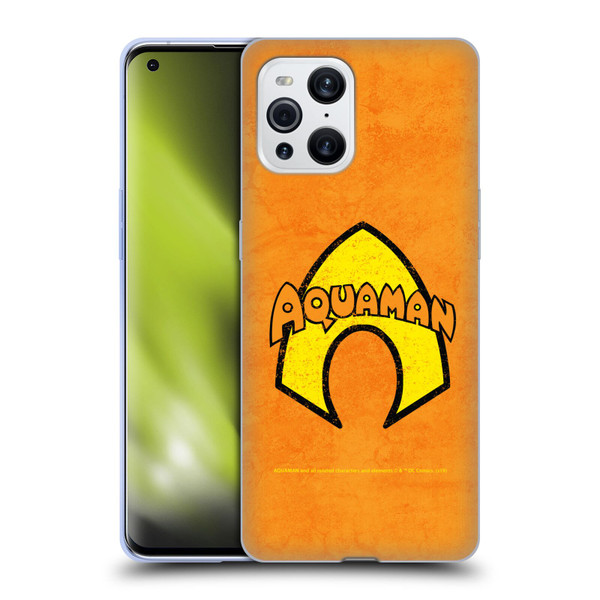 Aquaman DC Comics Logo Classic Distressed Look Soft Gel Case for OPPO Find X3 / Pro