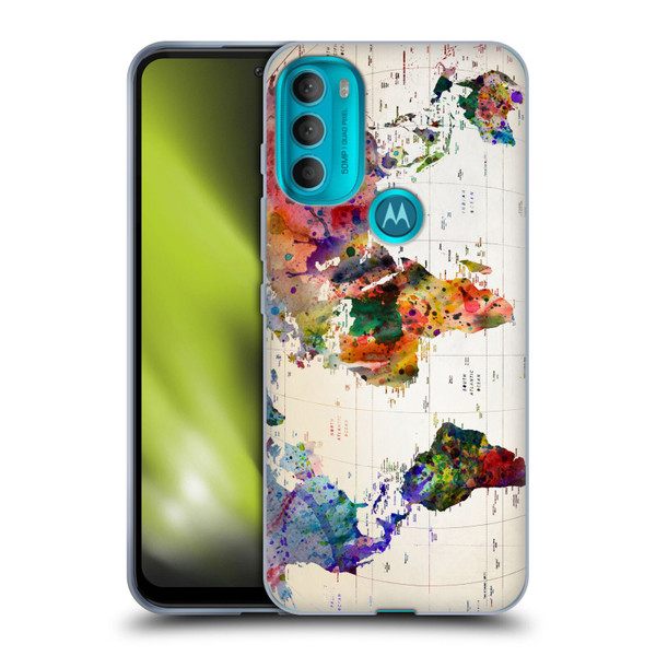 Mark Ashkenazi Pop Culture Map Of The World Soft Gel Case for Motorola Moto G71 5G