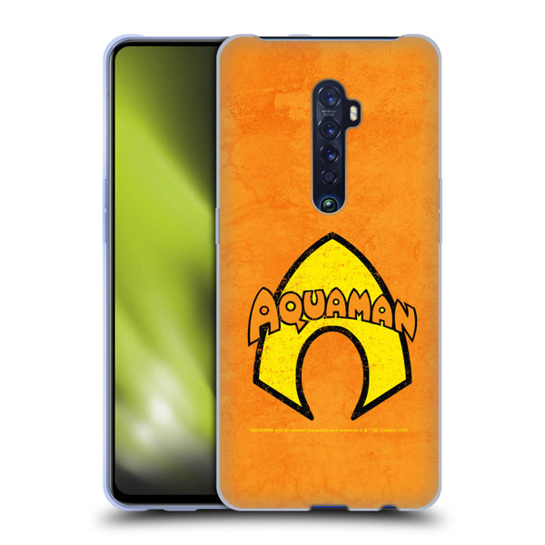 Aquaman DC Comics Logo Classic Distressed Look Soft Gel Case for OPPO Reno 2
