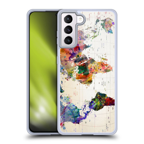 Mark Ashkenazi Pop Culture Map Of The World Soft Gel Case for Samsung Galaxy S21+ 5G
