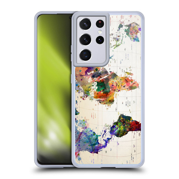 Mark Ashkenazi Pop Culture Map Of The World Soft Gel Case for Samsung Galaxy S21 Ultra 5G