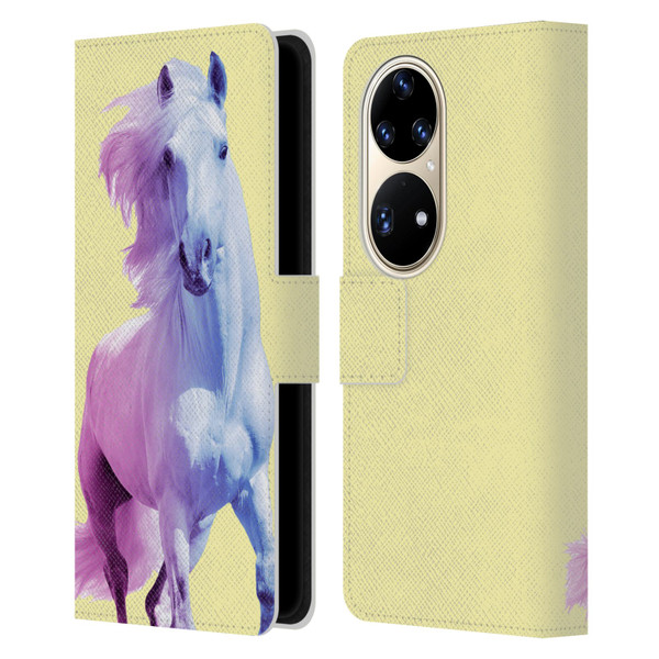 Mark Ashkenazi Pastel Potraits Yellow Horse Leather Book Wallet Case Cover For Huawei P50 Pro