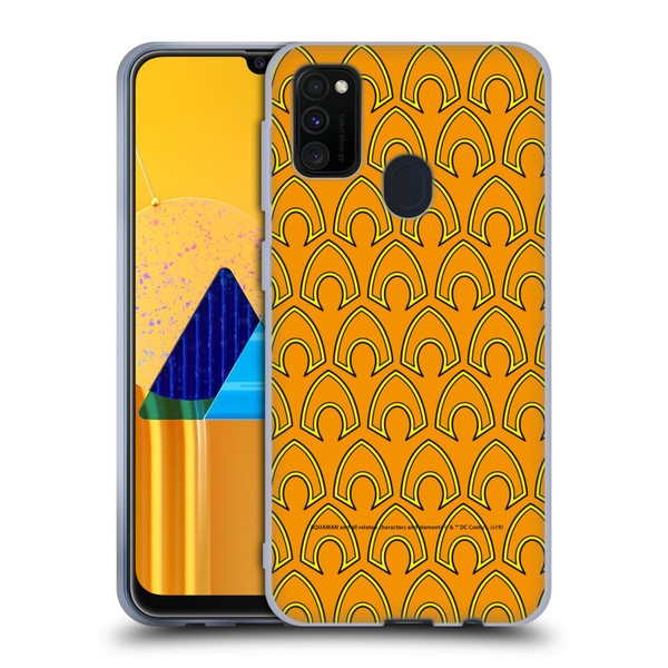 Aquaman DC Comics Logo Pattern Soft Gel Case for Samsung Galaxy M30s (2019)/M21 (2020)
