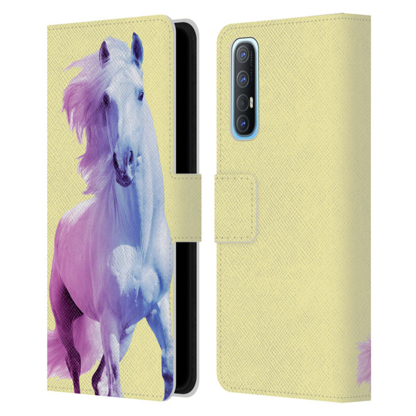 Mark Ashkenazi Pastel Potraits Yellow Horse Leather Book Wallet Case Cover For OPPO Find X2 Neo 5G