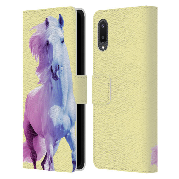Mark Ashkenazi Pastel Potraits Yellow Horse Leather Book Wallet Case Cover For Samsung Galaxy A02/M02 (2021)