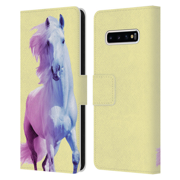 Mark Ashkenazi Pastel Potraits Yellow Horse Leather Book Wallet Case Cover For Samsung Galaxy S10+ / S10 Plus
