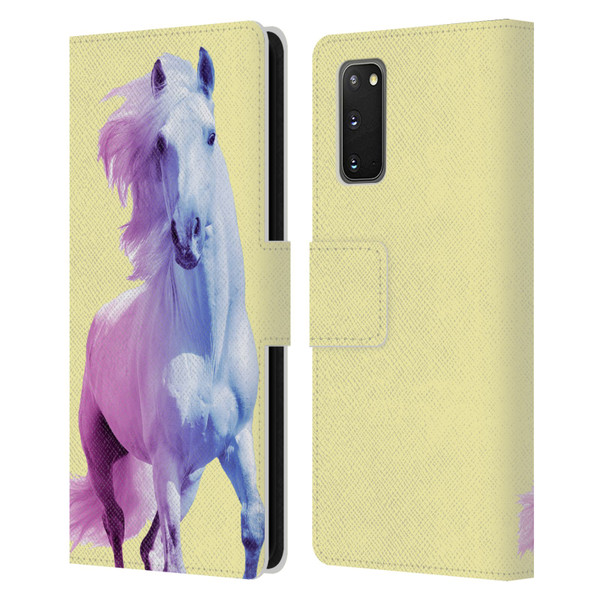 Mark Ashkenazi Pastel Potraits Yellow Horse Leather Book Wallet Case Cover For Samsung Galaxy S20 / S20 5G