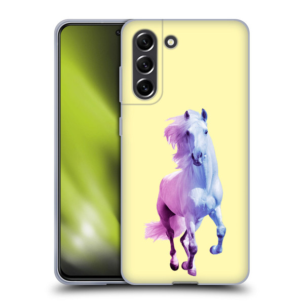 Mark Ashkenazi Pastel Potraits Yellow Horse Soft Gel Case for Samsung Galaxy S21 FE 5G