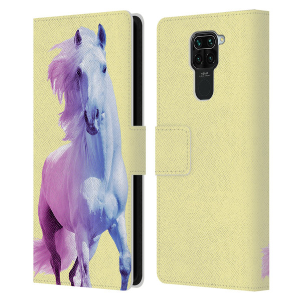 Mark Ashkenazi Pastel Potraits Yellow Horse Leather Book Wallet Case Cover For Xiaomi Redmi Note 9 / Redmi 10X 4G