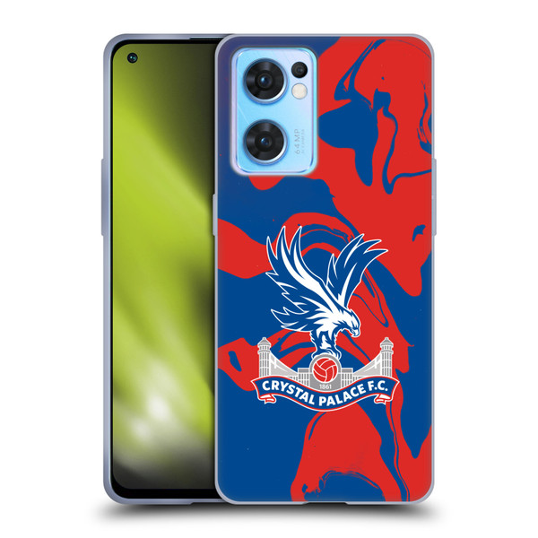 Crystal Palace FC Crest Red And Blue Marble Soft Gel Case for OPPO Reno7 5G / Find X5 Lite