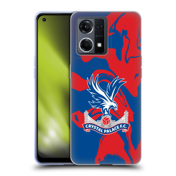 Crystal Palace FC Crest Red And Blue Marble Soft Gel Case for OPPO Reno8 4G