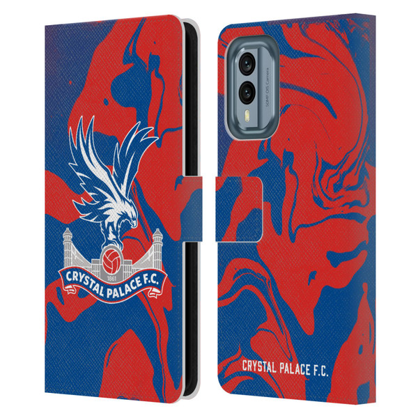 Crystal Palace FC Crest Red And Blue Marble Leather Book Wallet Case Cover For Nokia X30