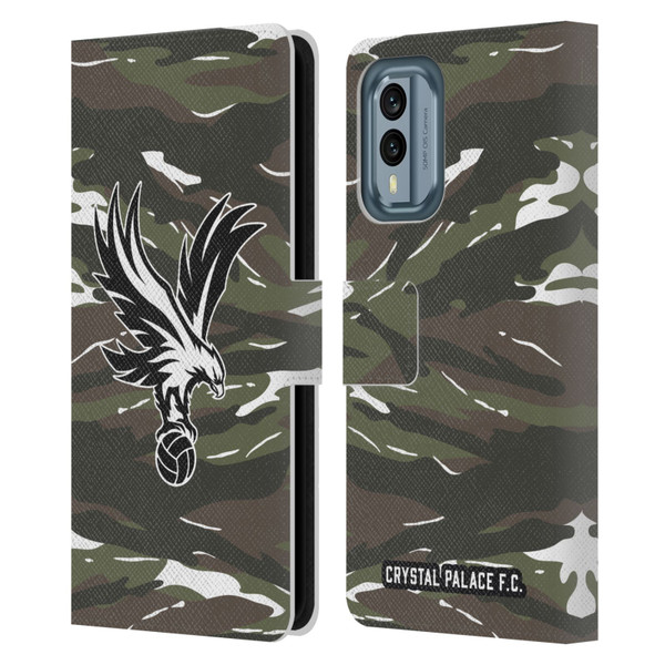 Crystal Palace FC Crest Woodland Camouflage Leather Book Wallet Case Cover For Nokia X30