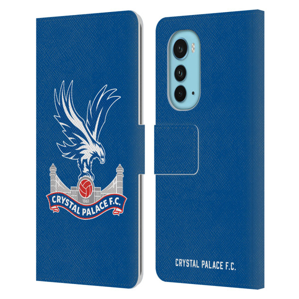 Crystal Palace FC Crest Plain Leather Book Wallet Case Cover For Motorola Edge (2022)