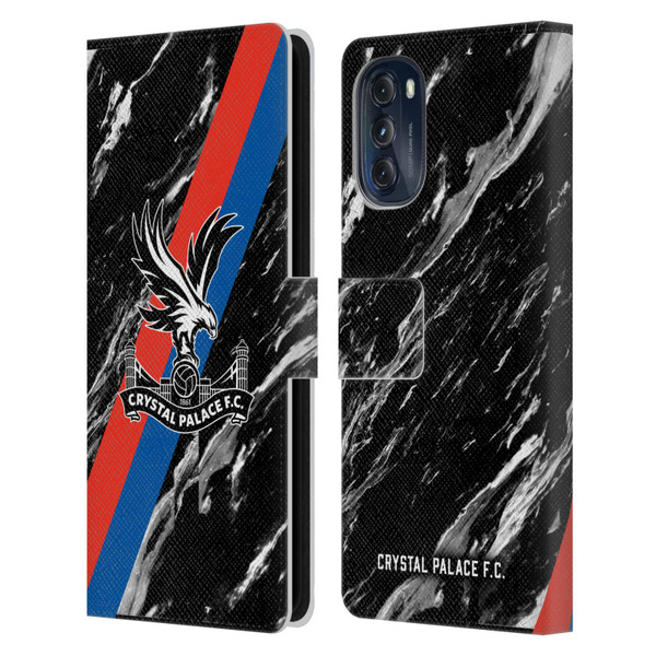 Crystal Palace FC Crest Black Marble Leather Book Wallet Case Cover For Motorola Moto G (2022)