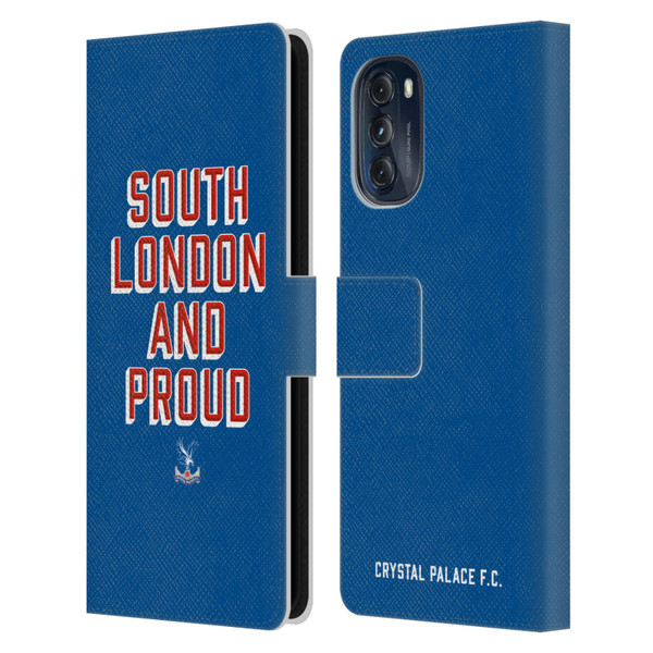 Crystal Palace FC Crest South London And Proud Leather Book Wallet Case Cover For Motorola Moto G (2022)