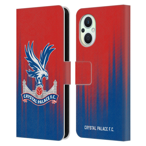 Crystal Palace FC Crest Halftone Leather Book Wallet Case Cover For OPPO Reno8 Lite