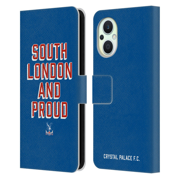 Crystal Palace FC Crest South London And Proud Leather Book Wallet Case Cover For OPPO Reno8 Lite