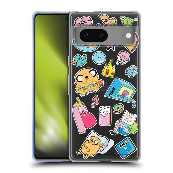 Adventure Time Graphics Icons Soft Gel Case for Google Pixel 7
