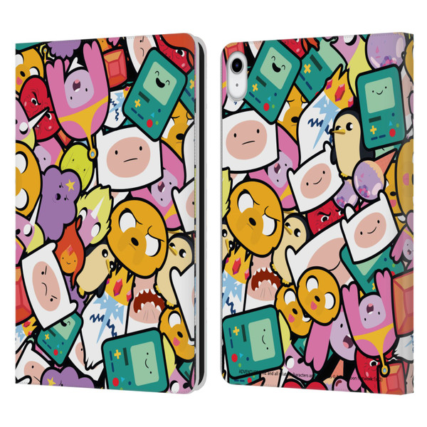 Adventure Time Graphics Pattern Leather Book Wallet Case Cover For Apple iPad 10.9 (2022)