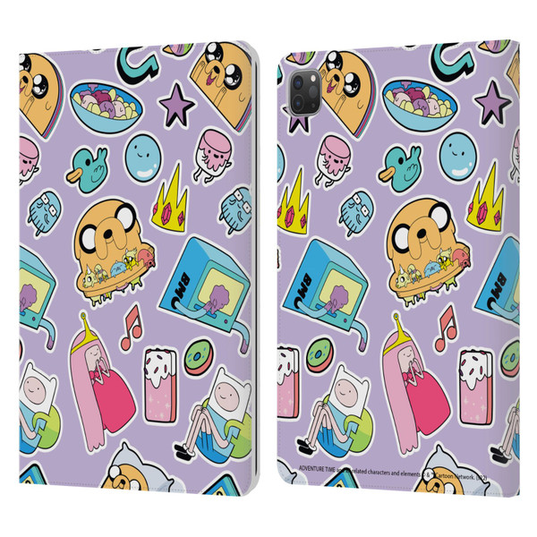 Adventure Time Graphics Icons Leather Book Wallet Case Cover For Apple iPad Pro 11 2020 / 2021 / 2022